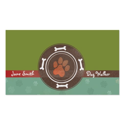 dog walking & Pet Sitting business cards (front side)