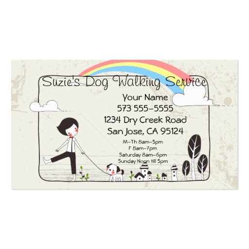 Dog Walking Service Business Card (front side)
