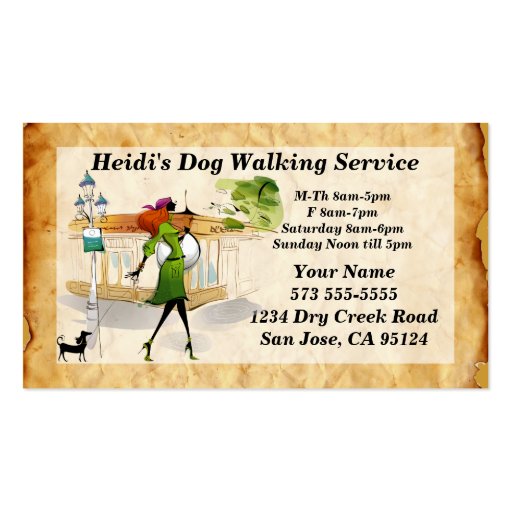 Dog Walking Service Business Card (front side)