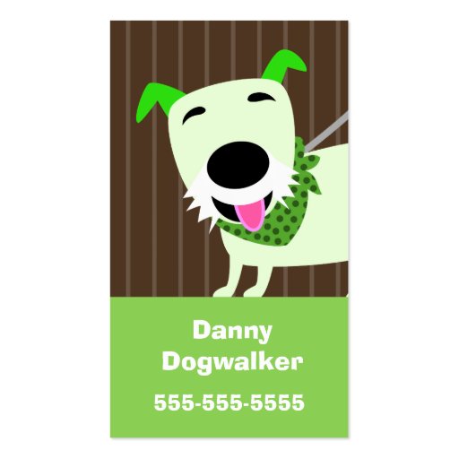 Dog Walking Services Business Cards (front side)