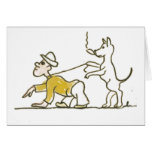 Dog walks man cards