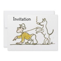 Dog walks man personalized announcement