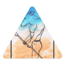 Dog Warrior Triangle Stickers