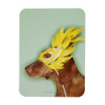 Dog wearing mask vinyl magnet