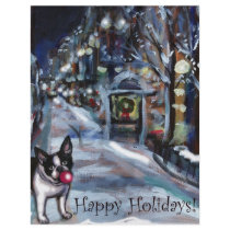 Dog Winter Xmas holiday scene flyers by zadajeanne Dog Winter Xmas holiday scene flyers