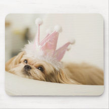 Dog with a crown mousepad