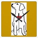 Dog with a Heart Wall Clock