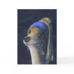 Dog with a pearl earring card