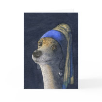 Dog with a pearl earring card