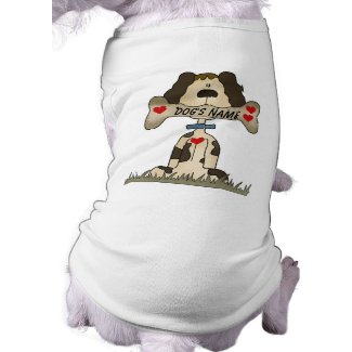 Dog with Bone Personalized Dog T-shirt petshirt