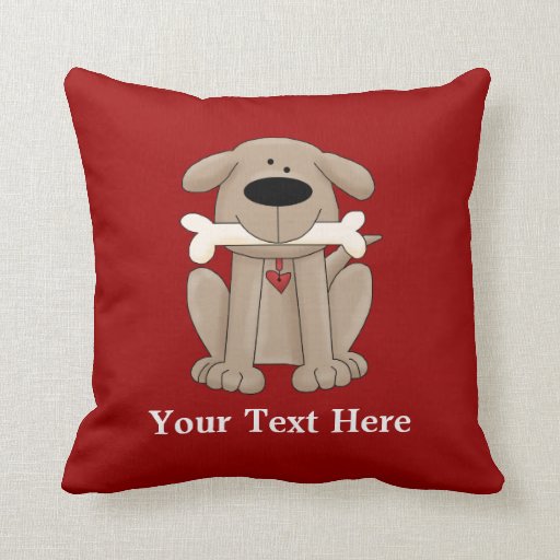 personalized dog bone pillow