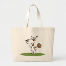 Dog with Donut Tote Bags