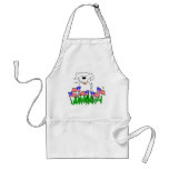 Dog with Flags July 4th Gifts Aprons