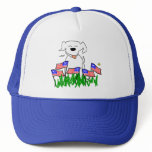 Dog with Flags July 4th Gifts Mesh Hats