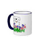 Dog with Flags July 4th Gifts Coffee Mugs