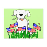 Dog with Flags July 4th Gifts Post Card