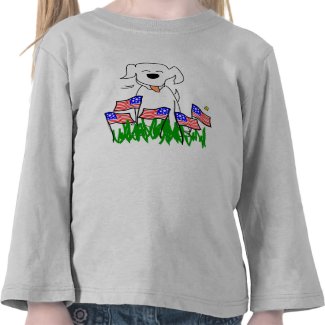 Dog with Flags July 4th Gifts shirt