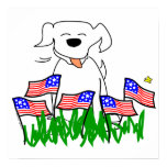Dog with Flags July 4th Poster