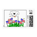 Dog with Flags July 4th Stamps
