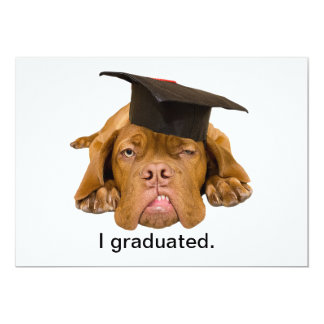 puppy graduation with graduation hat 5x7 paper invitation card puppy graduation with graduation hat 5x7 paper invitation card