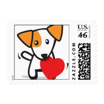 dog with heart stamp