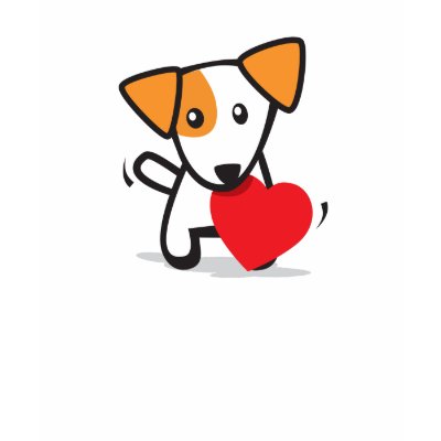 Dog with Heart Tshirt by gollykim