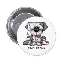 Dog With Leash (Customizable) Button