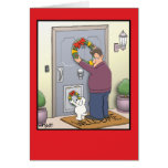 Dog Wreath Funny Christmas Card