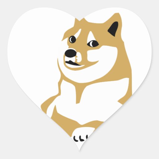 Doge - Internet Meme Heart Sticker 