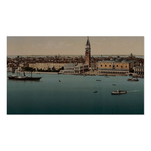 Doges' Palace, Venice, Italy vintage Photochrom Business Card (back side)
