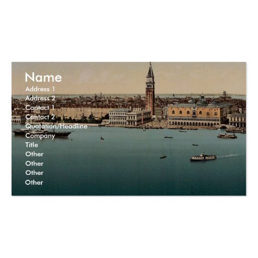 Doges' Palace, Venice, Italy vintage Photochrom Business Card