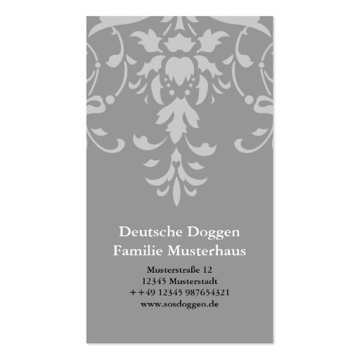 Doggenwappen visiting cards business card template (back side)