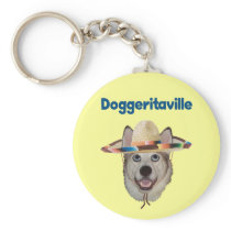 Doggeritaville Dog Hat Keychain