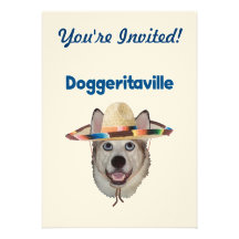 Doggeritaville Dog Hat Personalized Invitation