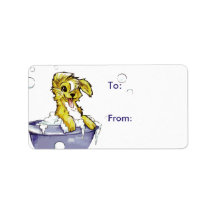 Doggie Bubble Bath Custom Address Label