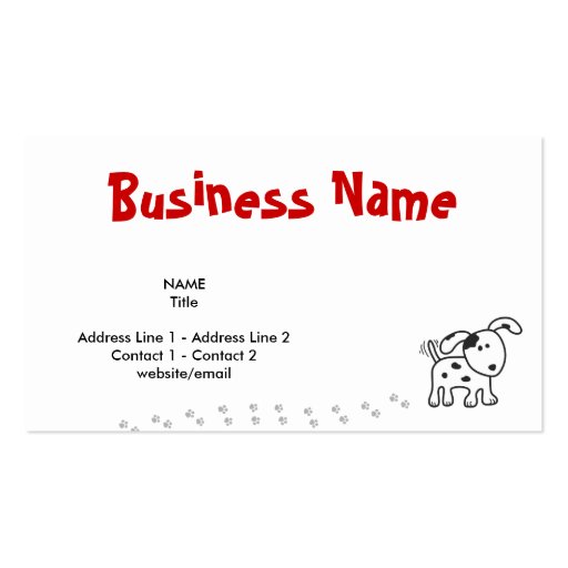 Doggie Business Card (front side)