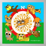 Doggie Compass Poster
