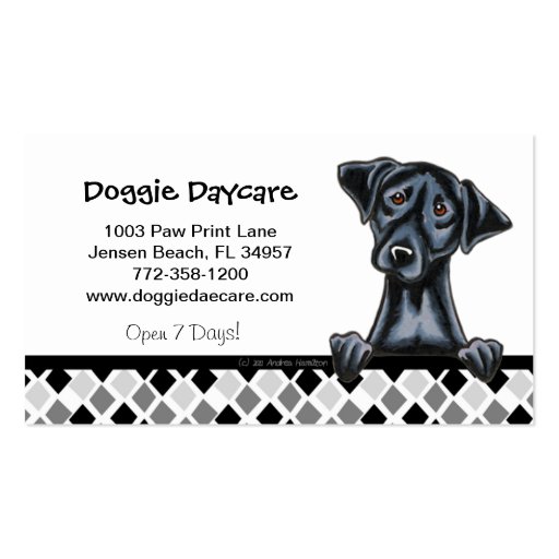 Doggie Daycare Dog Business Black Lab Business Card Zazzle