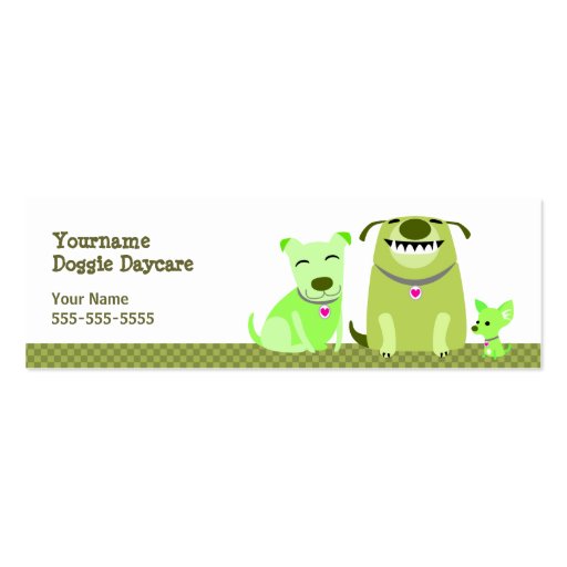 Doggie Daycare Green Dogs Business Card Templates