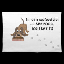 Doggie Humor-Cute Puppy+Dog Food placemats