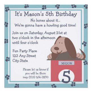 Doggie Tales/ Party Personalized Invitation