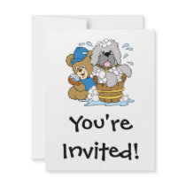 Doggy Bath Time Bear Invites