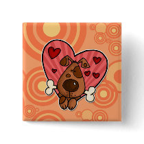doggy heart buttons