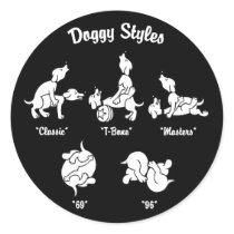 Doggy Styles Round Stickers