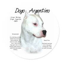 Dogo Argentino History Design Stickers