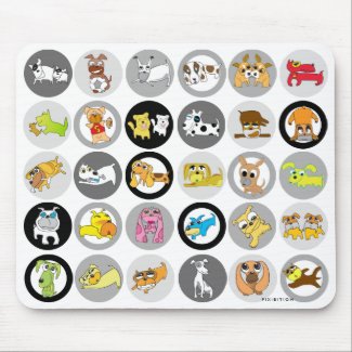 Dogs 30 Illustrations In One Mousepad mousepad