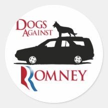 Dogs Against Romney -.png Round Sticker