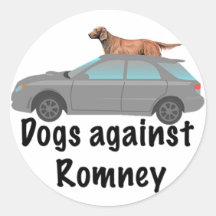 Dogs against Romney Sticker