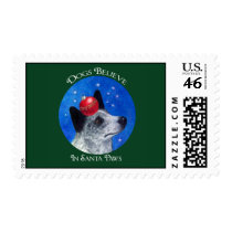 Dogs Believe In Santa Paws Postage Stamp