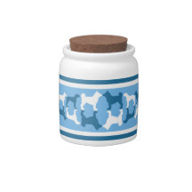 dogs blue and white candy dishes